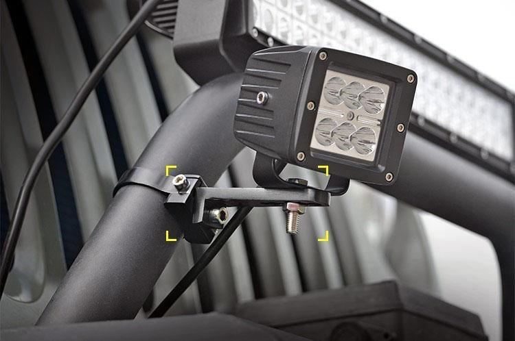 (قطعتان/مجموعة) طقم حامل تثبيت قضيب الإضاءة مقاس 2.5 بوصة مع مشابك قفص لفة قضيب الثور