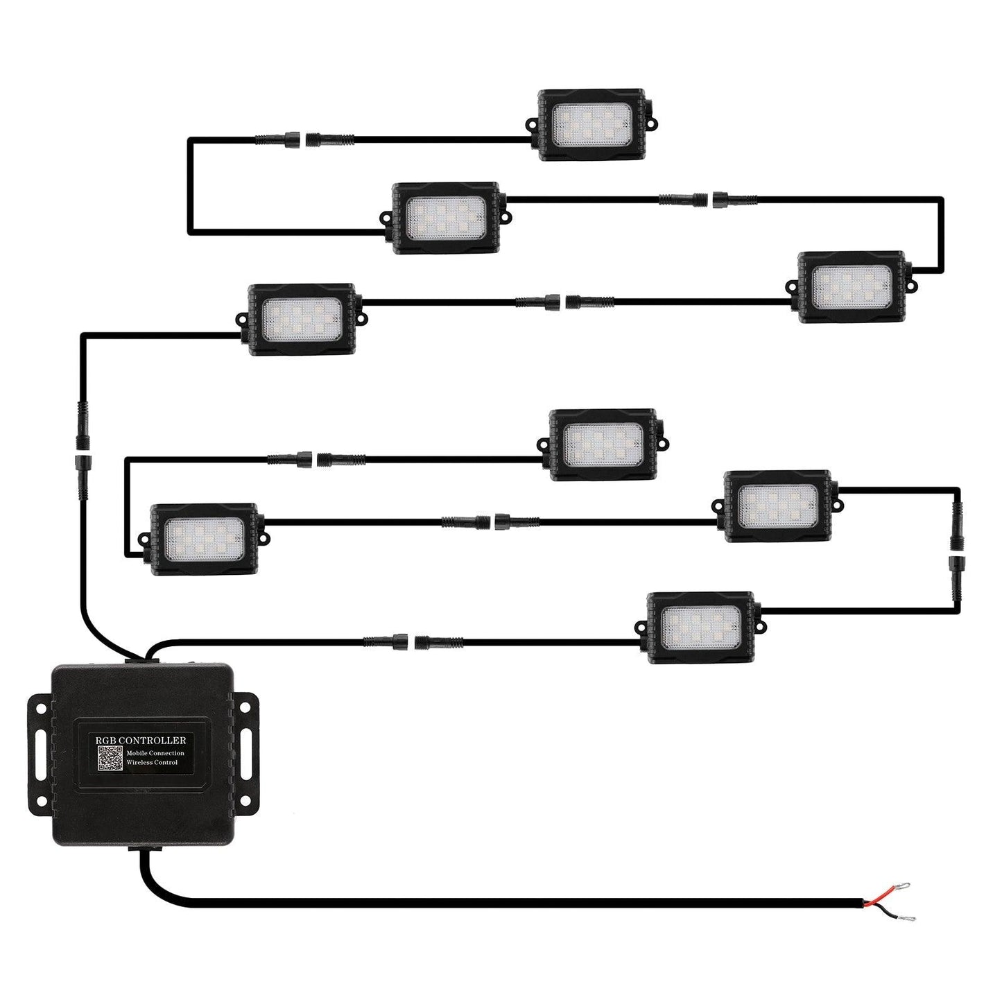 Magic Dream Color RGB LED Rock Lights Kit with Bluetooth APP Control, Multicolor Chasing Neon Underglow Lights for ATV UTV
