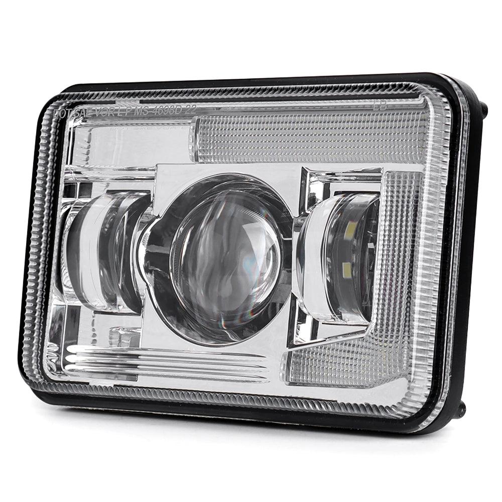 4x6 Inch DOT Sealed Beam LED Headlights with DRL For Peterbilt Kenworth Freightinger Ford Chevrolet