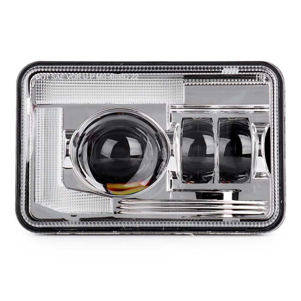 4x6 Inch DOT Sealed Beam LED Headlights with DRL For Peterbilt Kenworth Freightinger Ford Chevrolet