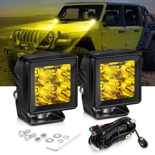 2 Inch 40W 4000LM LED Pod Amber Spot Offroad Light - Auxbeam  – éclairage LED auto