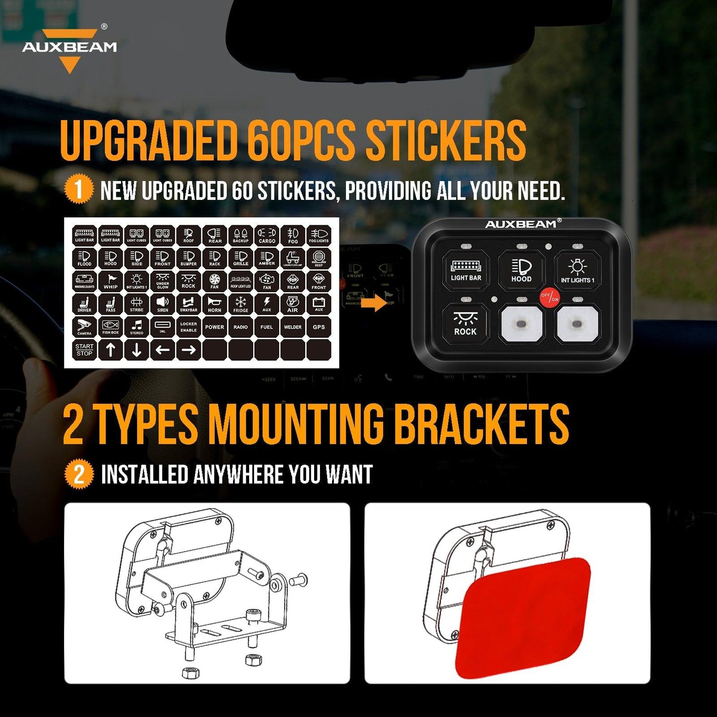 6/8 Gang LED Switch Panel, Off Road Light Controller 