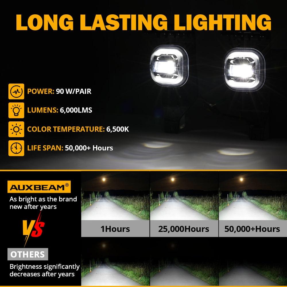 LED Fog Lights with White DRL &amp; Amber Turn Signals for FORD F250 F350 F450 F550 Super Duty 2005 2006 2007 