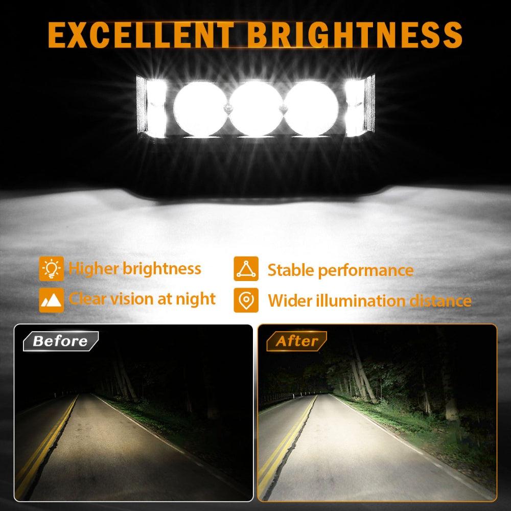 R5 Series | 5 Inch 68W White Square Side Shooter Spot Beam LED Pod Lights LED Light Bar - Auxbeam  – éclairage LED auto