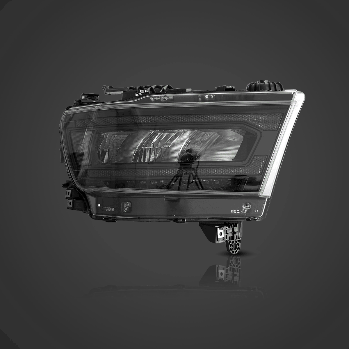 LED Headlight Assembly Reflection Bowl Chrome For 2019-2023 Dodge Ram 1500 5th Gen(DT)