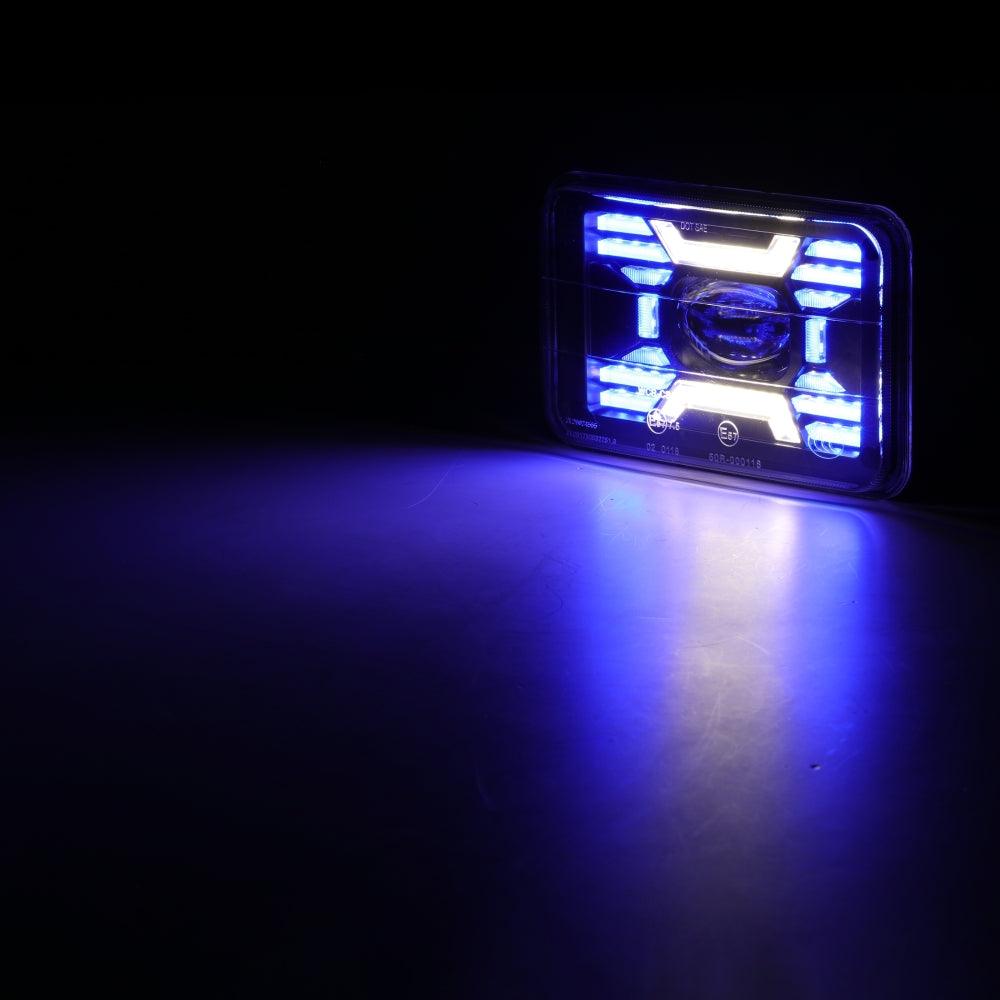 (2pcs/set) 4x6 Inch Sealed Beam LED Headlights with Hi-Lo Beam DRL Turn Signal Light