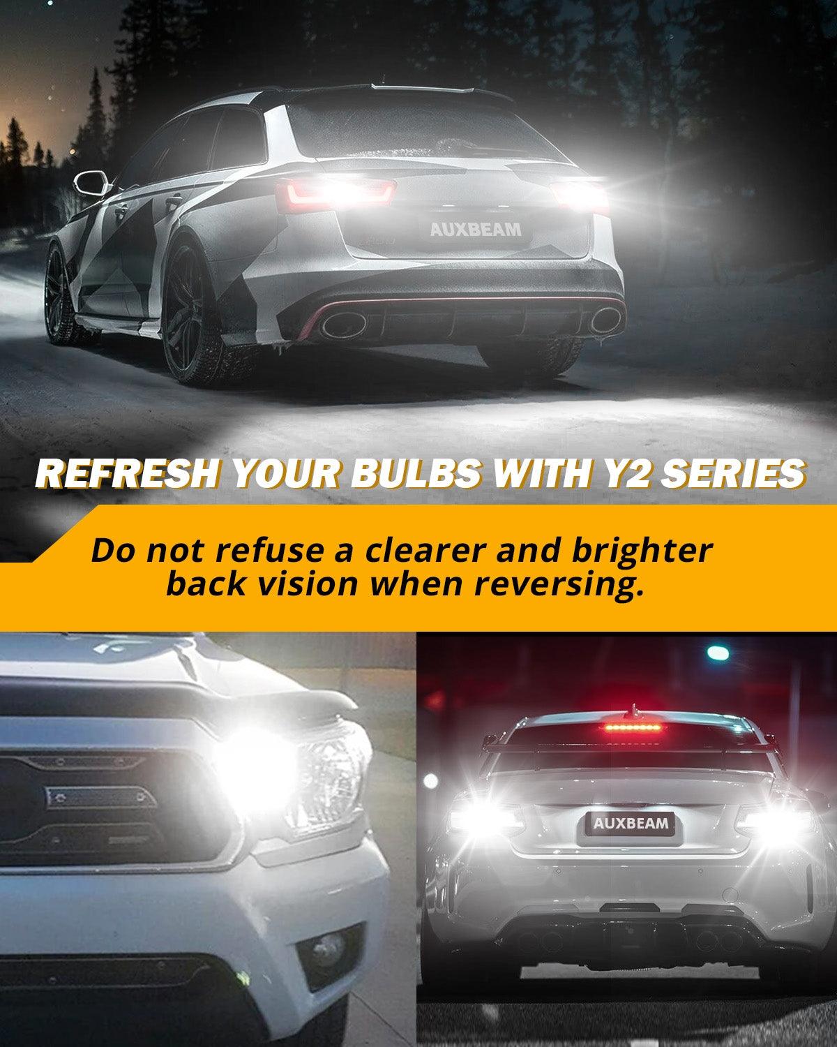 1157 BAY15D LED Backup Reverse/Turn Signal/Brake Tail Light Bulbs 14W 6000LM CAN-Bus Error Free 6500K White Y2 Series | 2 Bulbs