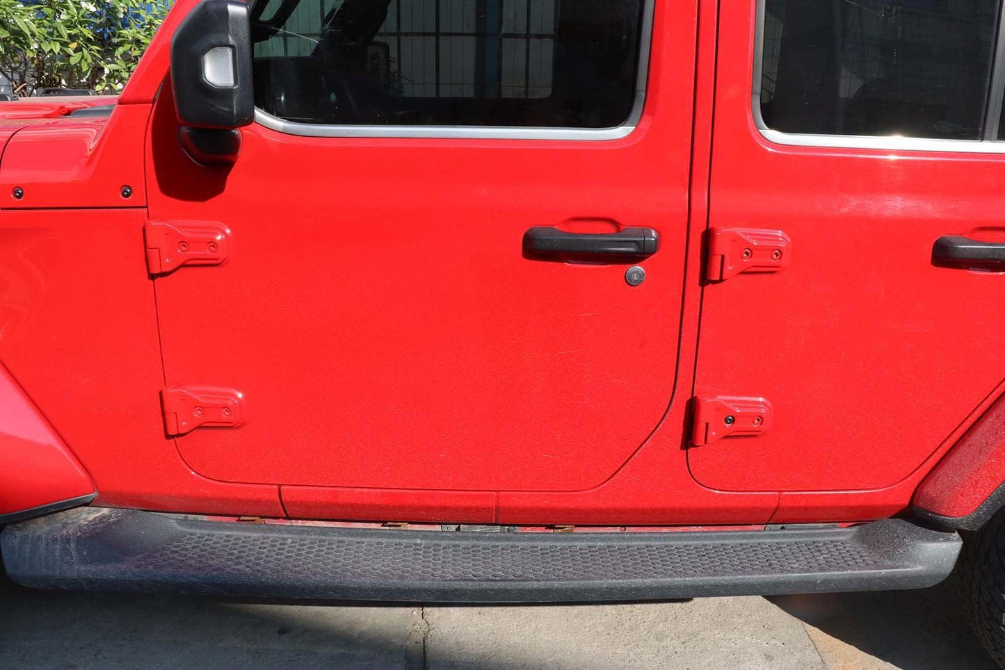 (8 قطع/مجموعة) غلاف مفصلات الباب لسيارة جيب رانجلر JL 2018-2022 (أسود/أحمر/فضي) 