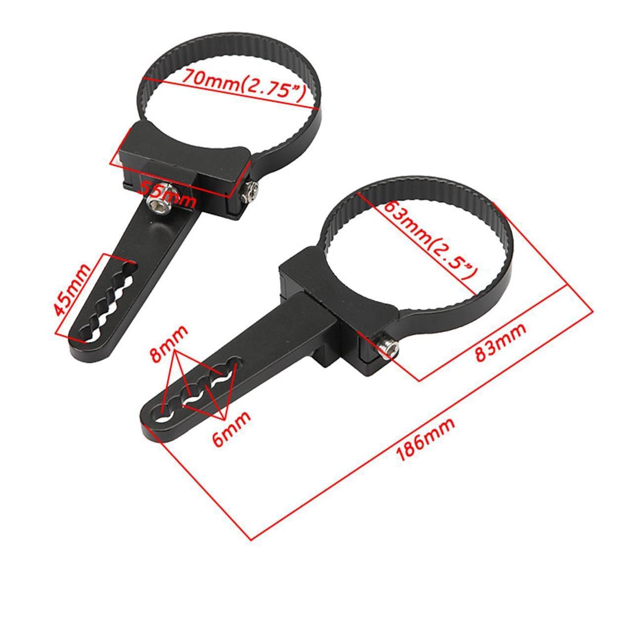 (قطعتان/مجموعة) طقم حامل تثبيت قضيب الإضاءة مقاس 2.5 بوصة مع مشابك قفص لفة قضيب الثور