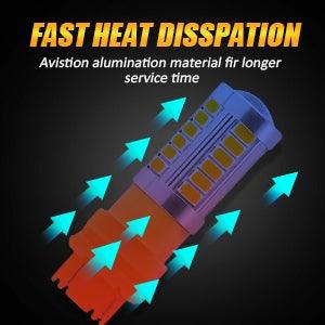 T25 3157 3156 LED Turn Signal Light Rear/Front, Side Maker Light Bulbs 20W 4000LM 3500K Amber 33LED Series | 2 bulbs 