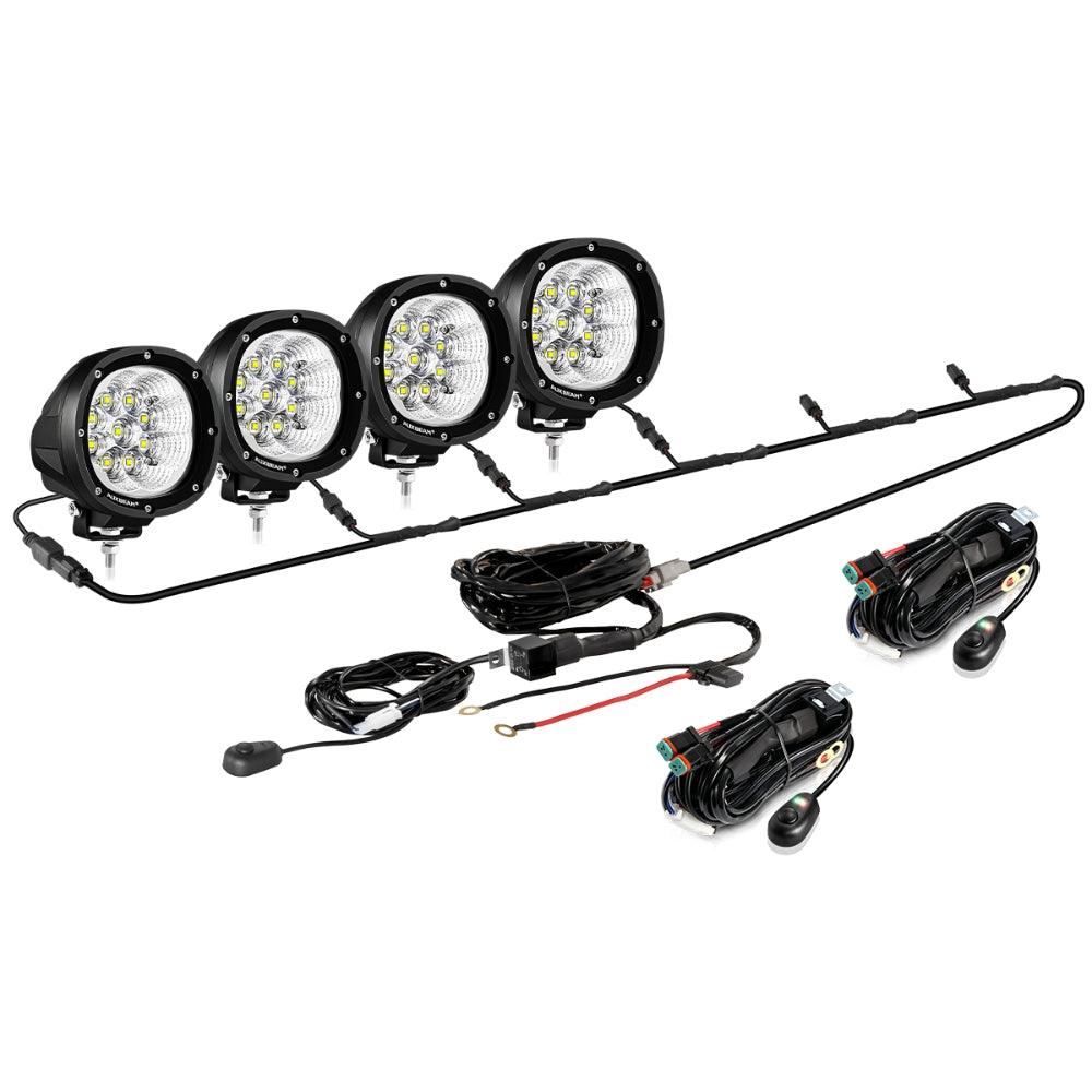 P4 Series | 4 Inch 90W 9000LM Round LED Driving Lights Flood White Pod Lights - Auxbeam  – éclairage LED auto