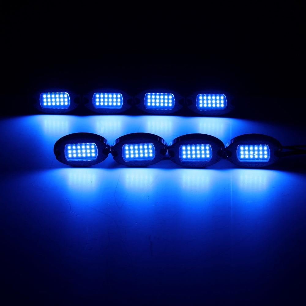 مجموعة مصابيح LED RGB Rock مع تطبيق Bluetooth وجهاز تحكم عن بعد لاسلكي، مصابيح نيون متعددة الألوان مع وظيفة ضوء الفرامل لـ ATV UTV