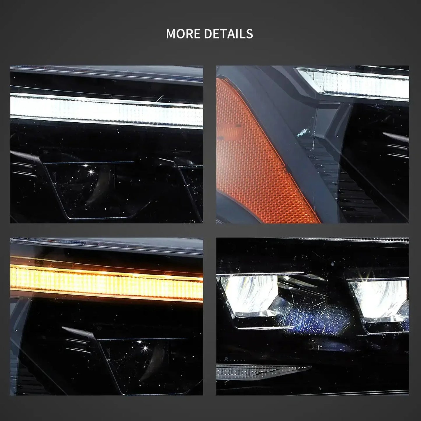 LED Headlight Assembly 4Pcs Projector Upgrade For 2014-2024 Toyota 4Runner