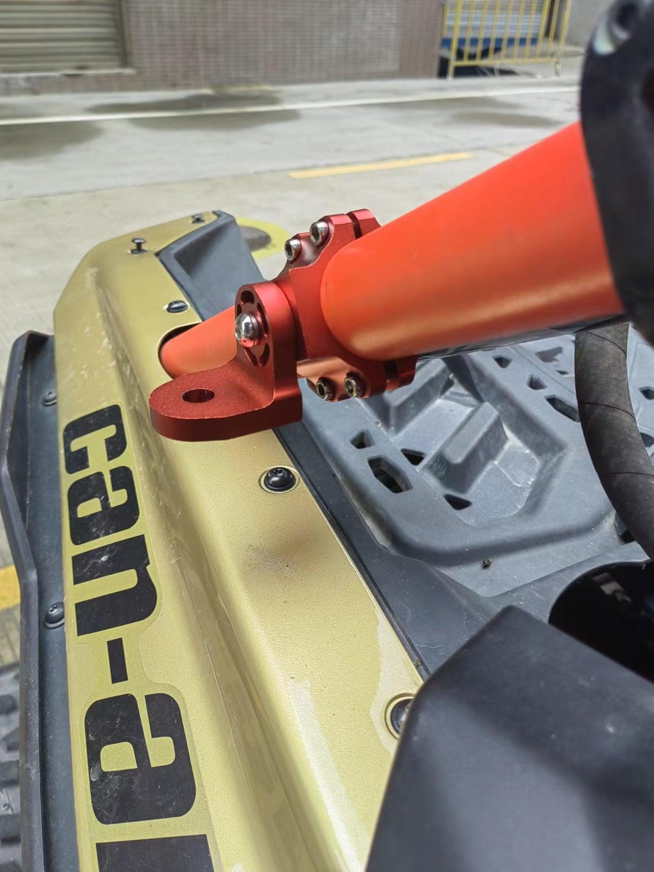 3FT/4FT RGB LED Whip Light with Bluetooth Controlled & Red Universal Flagpole Light Mount for all UTVs with 1.75" to 2" Roll Cage