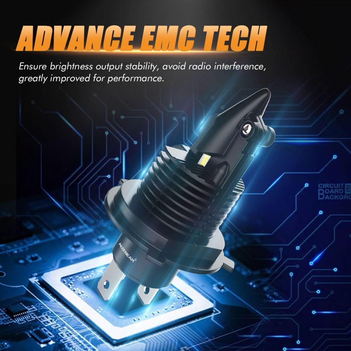 For 2005-2011 Toyota Tacoma H4/9003 Q10 Series Fanless&amp;Wireless 1:1 Halogen Size 6500K LED Light Bulbs High Low Beam Bundle