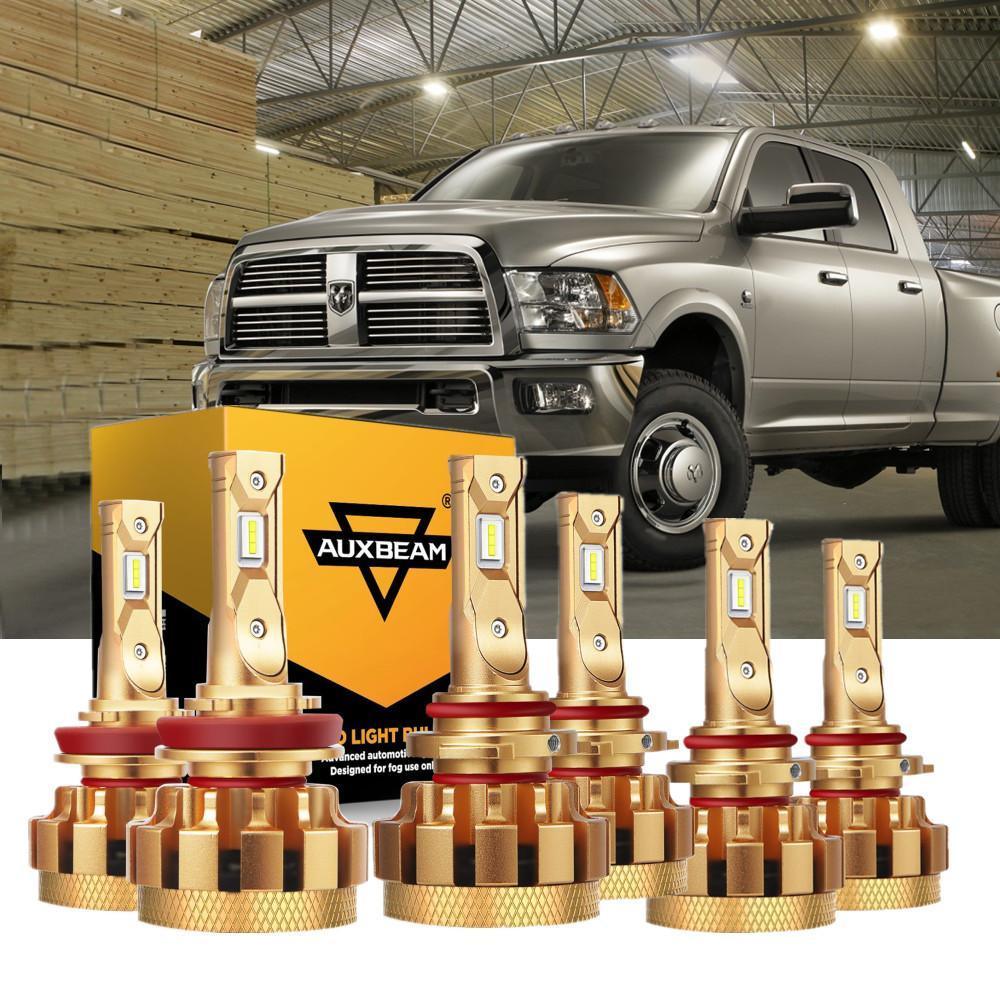 For 2009-2010 Dodge Ram 3500(with 4 headlamps) F-16 Plus Series Built-in Canbus Automotive Grade 14000LM LED Light Bulbs High Low Beam Bundle - Auxbeam  – éclairage LED auto