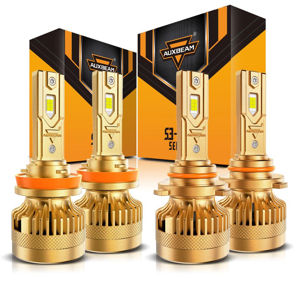 🆕9005+H11 LED Headlight Bulbs S3 Pro Series Dual Decoder CAN-BUS Error Free 12V 120W 24000LM 6500K Cool White |4 Bulbs - Auxbeam  – éclairage LED auto