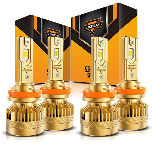 🆕H11+H11 LED Headlight Bulbs S3 Pro Series Dual Decoder CAN-BUS Error Free 12V 120W 24000LM 6500K Cool White |4 Bulbs - Auxbeam  – éclairage LED auto