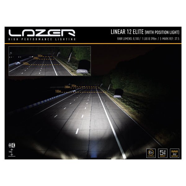 Led bar Lazer Linear 12 Elite with Position Light - Straight / 38 cm / 84W - FORZA - PARIS