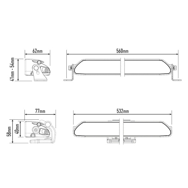 Led bar Lazer Linear - 18 Elite i - LBA - Straight / 53 cm / 135W / Ref. 17.5 - FORZA - PARIS