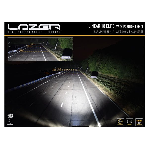 Led bar Lazer Linear 18 Elite with Position Light - Straight / 53 cm / 126W - FORZA - PARIS
