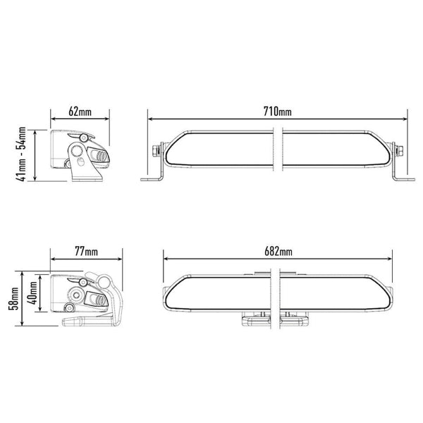 Led bar Lazer Linear 24 Elite - Straight / 68 cm / 188W