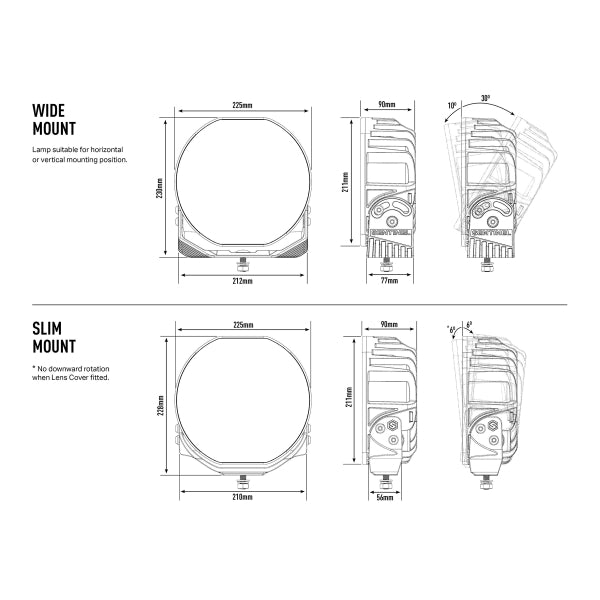 Auxiliary light Lazer Sentinel 9" Elite - Round / 23 cm / 145 W