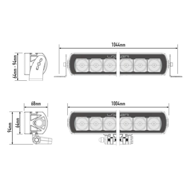 Led bar Lazer T24 Evolution - Straight / 100 cm / 264W