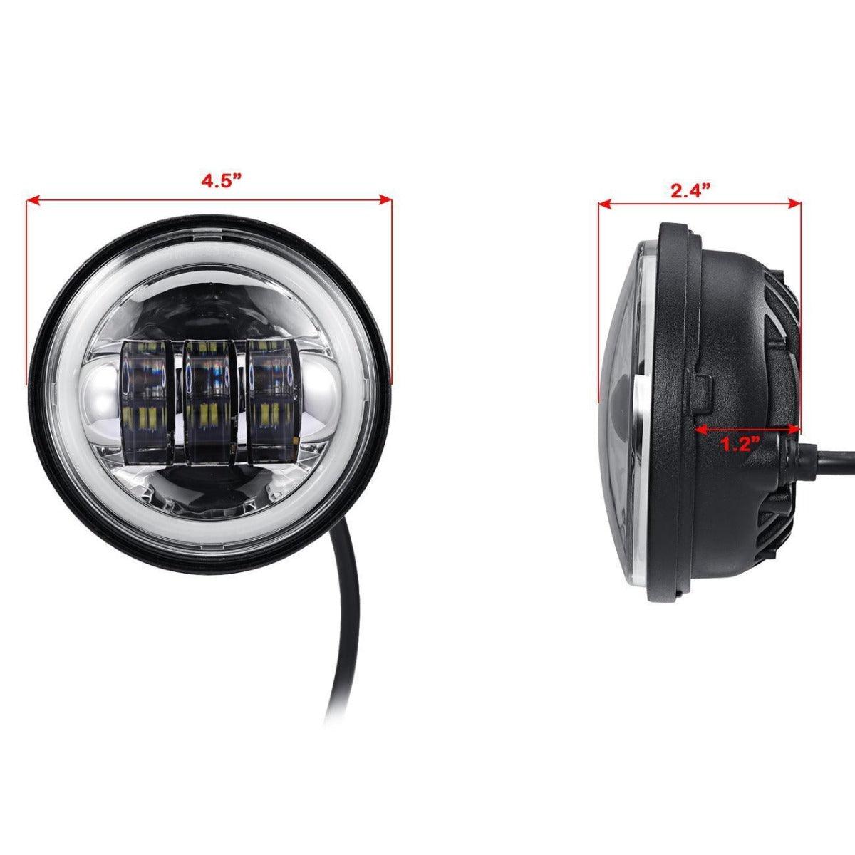 (قطعتان/مجموعة) مصابيح LED مساعدة للتجاوز مقاس 4.5 بوصة لدراجات هارلي