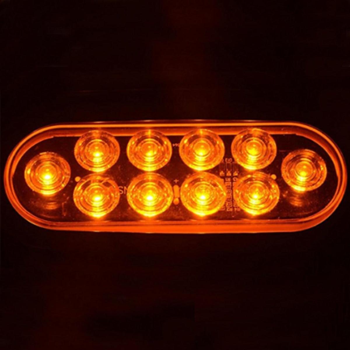 (قطعتان/مجموعة) مصابيح إشارة التوقف/الانعطاف الجانبية البيضاوية مقاس 6 بوصات