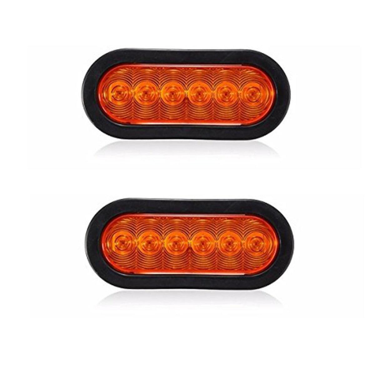 (قطعتان/مجموعة) مصابيح إشارة التوقف/الانعطاف الجانبية البيضاوية مقاس 6 بوصات
