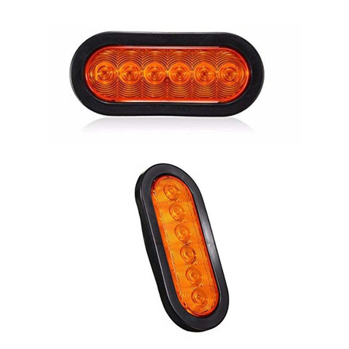 (قطعتان/مجموعة) مصابيح إشارة التوقف/الانعطاف الجانبية البيضاوية مقاس 6 بوصات