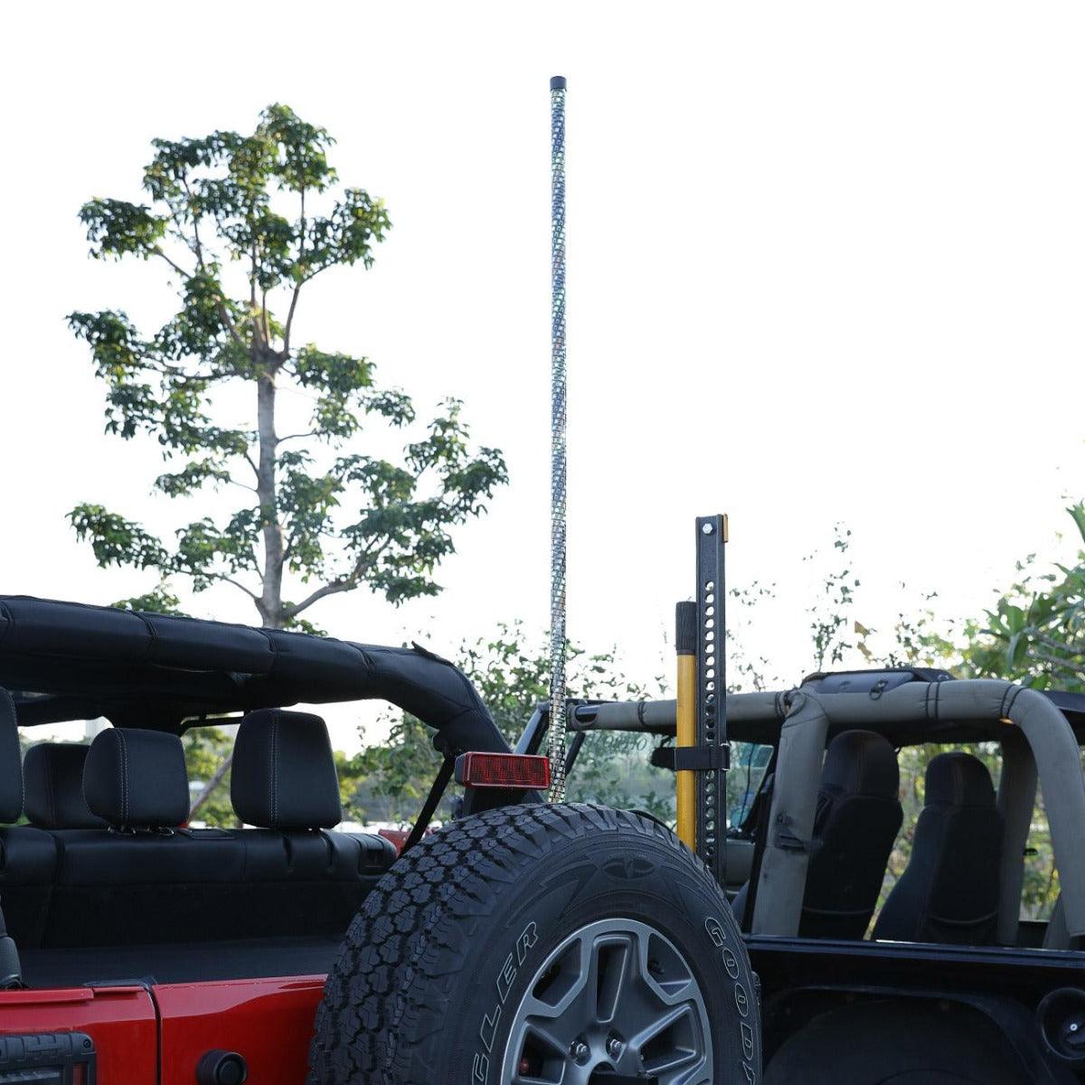 3FT/4FT RGB LED Whip Light Rotating Color Changing Flag Pole with Bluetooth Controlled