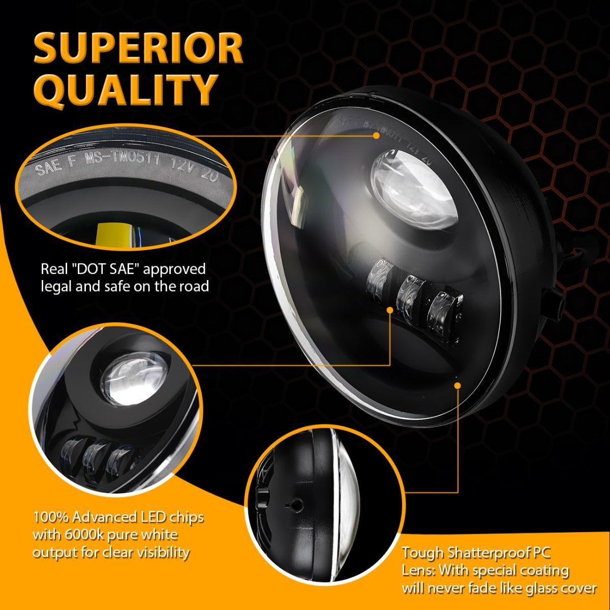 (2pcs/set) 27W Black LED Fog Light Assembly for Toyota Tacoma 2005-2011/ Toyota Solara 2004-2006/ Toyota Sequoia 2008-2015/ Toyota Tundra 2007-2013