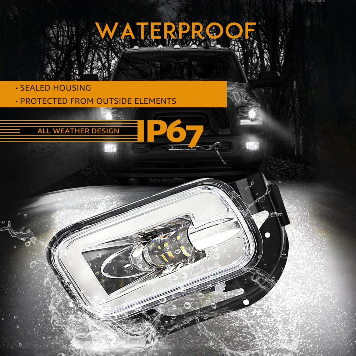 (2pcs/set) 36W LED Fog Light for Dodge Ram 1500 2009-2012 Dodge Ram 2500/3500 2010-2018 (Chrome)