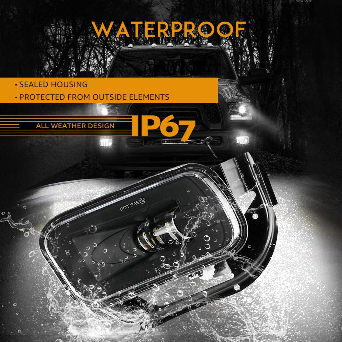 (2pcs/set) 36W LED Fog Light for Dodge Ram 1500 2009-2012 Dodge Ram 2500/3500 2010-2018 (Black)