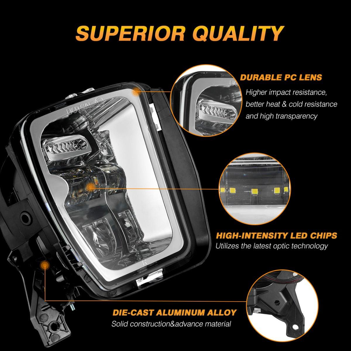 (2pcs/set) 36W LED Fog Lights for Dodge Ram 1500 2013 2014 2015 2016 2017 2018 (Chrome)