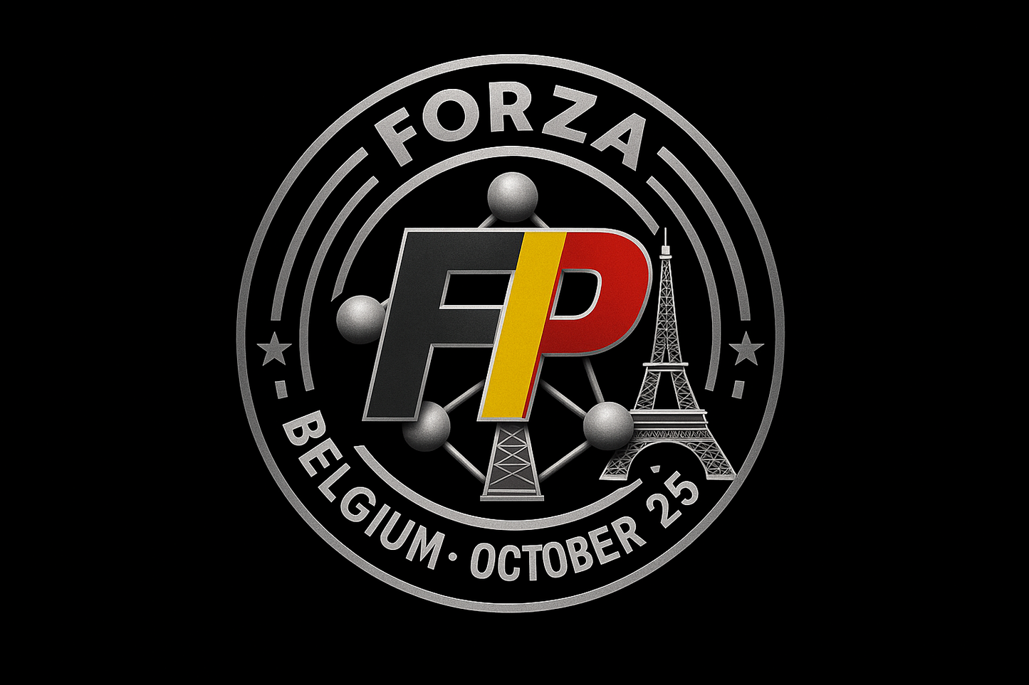 شعار فورزا باريس بلجيكا - ملصق مميز (8×8، 20×20، 30×30 سم)