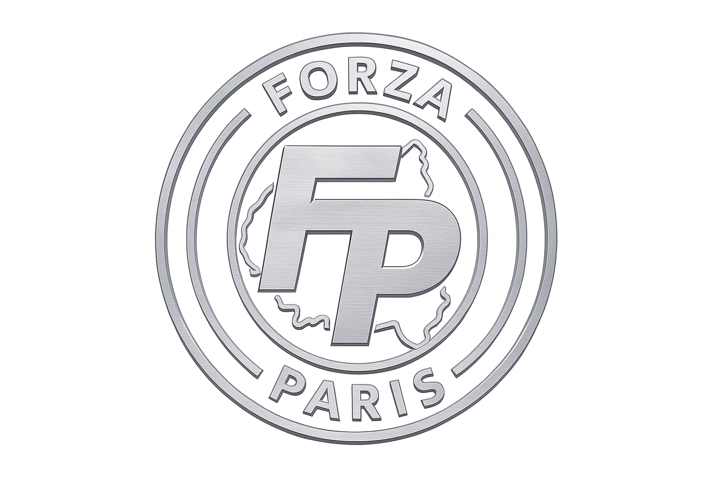 شعار فورزا باريس الإصدار الفضي – ملصق مميز (8×8، 20×20، 30×30 سم)