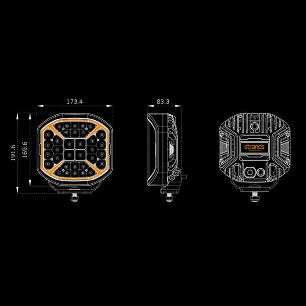 Auxiliary light Strands Siberia X 7" - Round / 18 cm / 96W / Ref. 20