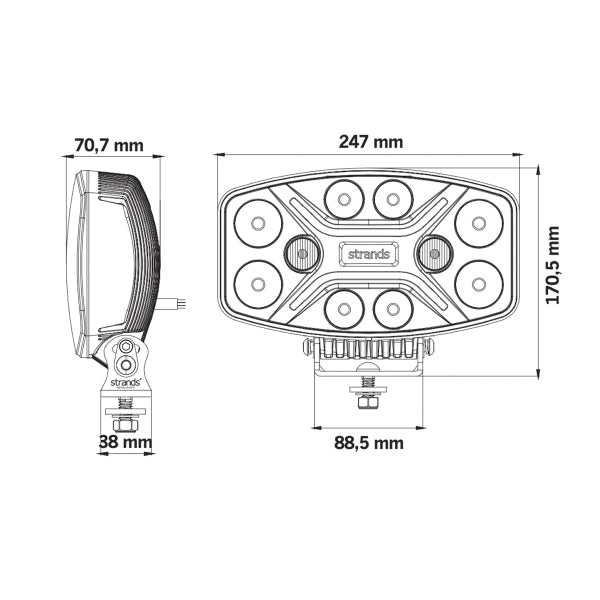 Auxiliary light Strands Dark Knight Insane - Rectangle / 25 cm / 112W / Ref. 45