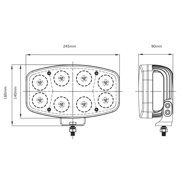 Auxiliary light Strands Delta - Rectangular / 25 cm / 80W - FORZA - PARIS