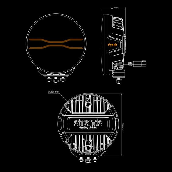 Auxiliary light Strands FOR9T Dragon Drive 9" - Round / 23 cm / 142W