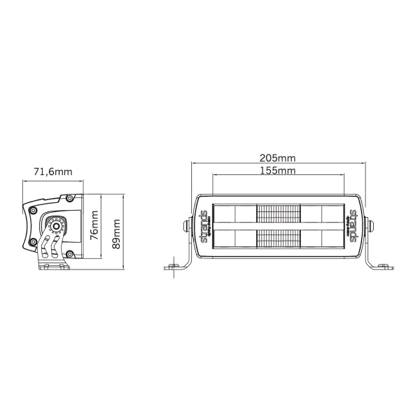 Led bar Strands Siberia Outlaw UDX 8" - Straight / 20 cm / 32W