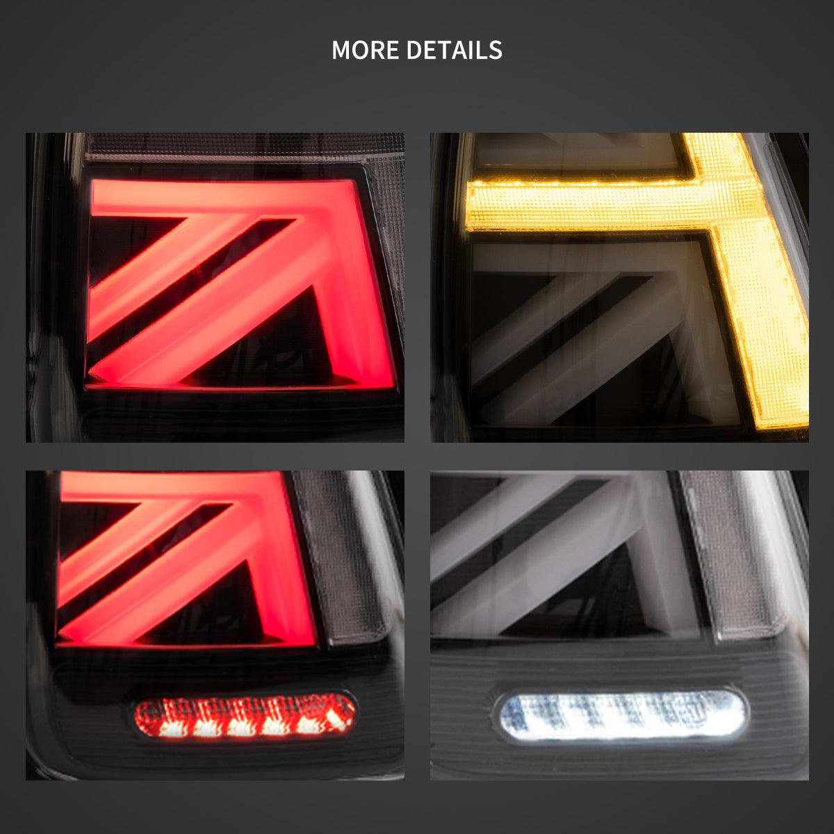 مجموعة مصابيح خلفية LED مع إشارة انعطاف متسلسلة باللون الكهرماني لسيارات ميني R Series الجيل الثاني (R56 R57 R58 R59) موديلات 2007-2015