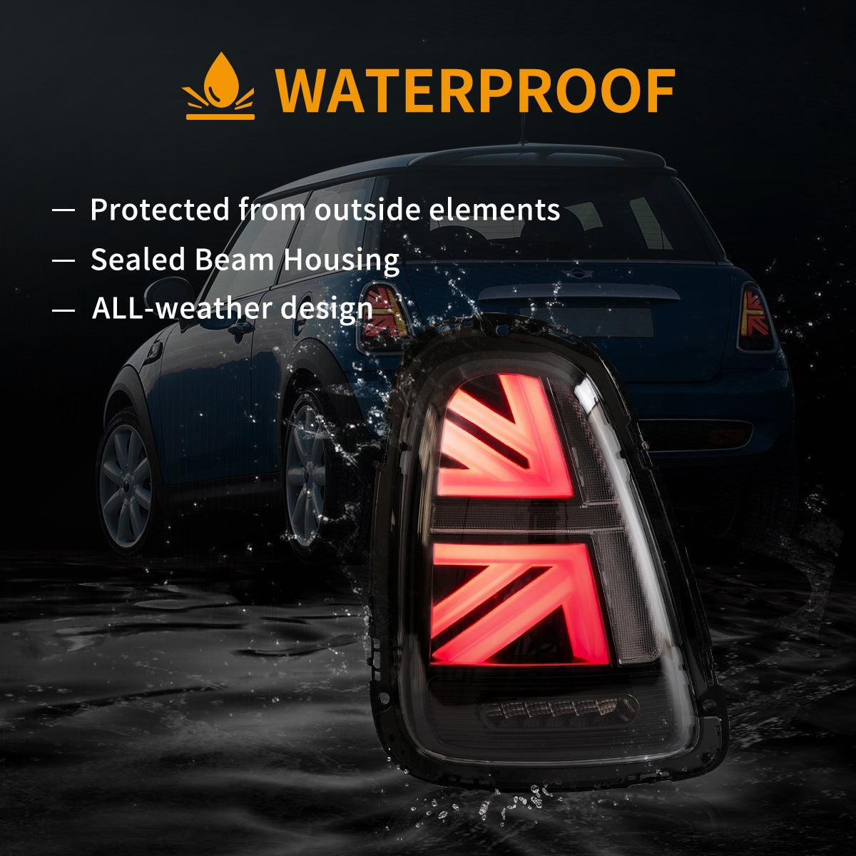 مجموعة مصابيح خلفية LED مع إشارة انعطاف متسلسلة باللون الكهرماني لسيارات ميني R Series الجيل الثاني (R56 R57 R58 R59) موديلات 2007-2015